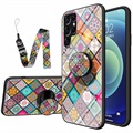 Checkered Pattern Samsung Galaxy S22 Ultra 5G Hybrid Case - Colorful Mandala