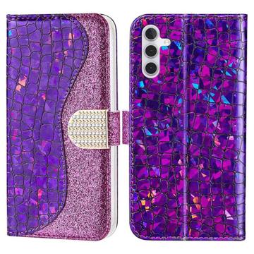 Croco Bling Series Samsung Galaxy A14/A14 5G Wallet Case - Purple