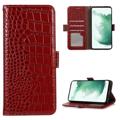 Crocodile Series Samsung Galaxy A04 Wallet Leather Case with RFID - Red