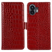 Nothing Phone (2) Crocodile Series Wallet Leather Case with RFID