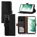 Crocodile Series Motorola Edge 30 Neo Wallet Leather Case with RFID - Black