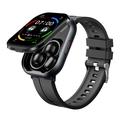 D12 2-in-1 Smartwatch with Clip-On Wireless Earphones - Silicone Strap