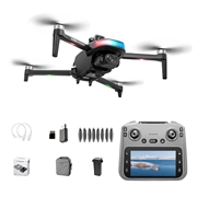 D19 Foldable Brushless Drone with 1080P Wide-Angle Camera - Black