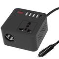 Digital Display Car Power Inverter / DC to AC Converter - 150W - Black