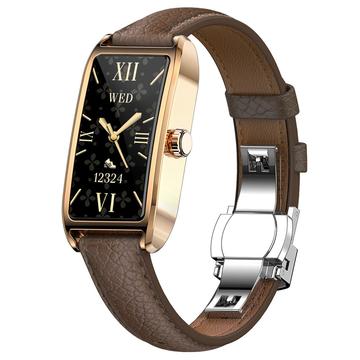 Dora T Elegant Smart Watch for Women with Danish Language - Dark Brown / Rose Gold