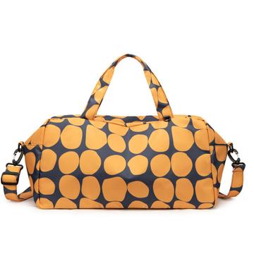 Dry & Wet Separation Waterproof Travel Duffel Bag - Orange / Black