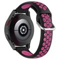 Dual-Color Samsung Galaxy Watch4/Watch4 Classic/Watch5/Watch6 Silicone Sports Strap - Hot Pink / Black