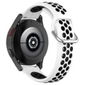 Dual-Color Samsung Galaxy Watch4/Watch4 Classic/Watch5/Watch6 Silicone Sports Strap - White / Black