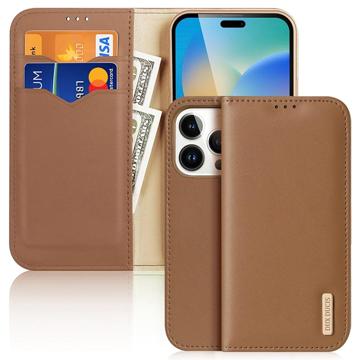 Dux Ducis Hivo iPhone 14 Pro Wallet Leather Case - Brown