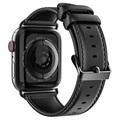 Dux Ducis Apple Watch Series 9/8/SE (2022)/7/SE/6/5/4/3/2/1 Leather Strap - 41mm/40mm/38mm - Black