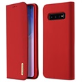 Dux Ducis Wish Samsung Galaxy S10 Wallet Leather Case - Red