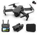 E88 Folding Drone Aerial Photos HD Quadrocopter Altitude Hold RC Aircraft with 4K Dual Cameras - Black