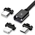 Essager 3-in-1 Magnetic Cable - USB-C, Lightning, MicroUSB - 2m