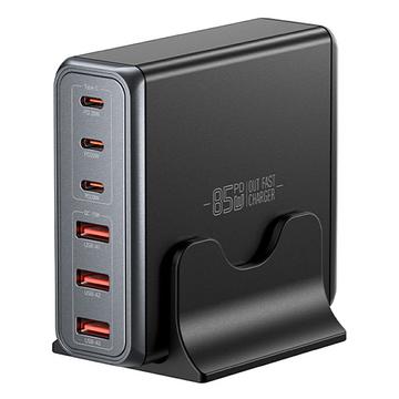 Essager 85W 6-Port GaN Charging Station - Black