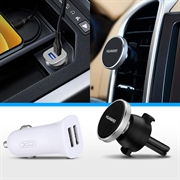 Essential Car Kit - Dual USB Charger & Magnetic Phone Holder