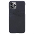 Essentials Triple Card iPhone 11 Pro Leather Case - Black
