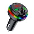 Bluetooth 5.0 FM Transmitter / Car Charger with RGB F17 - Black