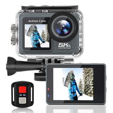 F300AAR-G 5K Action Camera with Waterproof Case and Remote Control