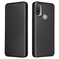 Motorola Moto E20 Flip Case - Carbon Fiber - Black