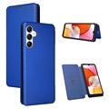 Samsung Galaxy A14 Flip Case - Carbon Fiber - Blue