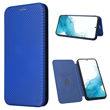 Samsung Galaxy A34 5G Flip Case - Carbon Fiber - Blue