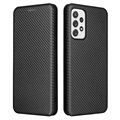 Samsung Galaxy A73 5G Flip Case - Carbon Fiber - Black