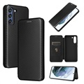 Samsung Galaxy S21 FE 5G Flip Case - Carbon Fiber - Black