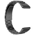 Garmin QuickFit 26mm / Garmin Fenix 7X / 7X Pro / 6X Stainless Steel Strap 3 Beads Watch Band - Black