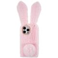 Furry Winter Bunny Ears iPhone 14 Pro Max Case with Glitter