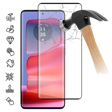 Motorola Edge 50 Pro/50 Ultra/50 Fusion Full Cover Tempered Glass Screen Protector - Black Edge