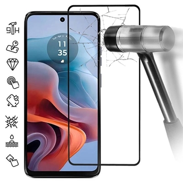 Motorola Moto G34 Full Cover Tempered Glass Screen Protector - Black Edge