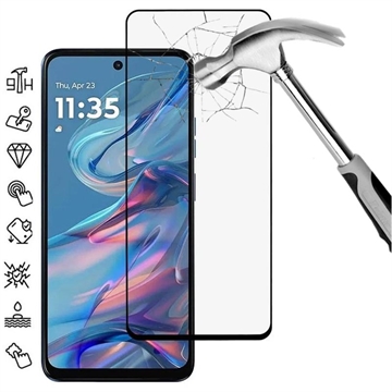Motorola Moto G45 Full Cover Tempered Glass Screen Protector - Black Edge