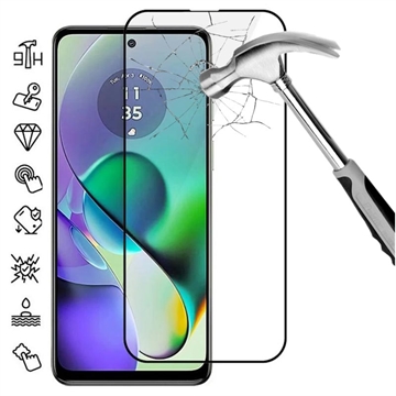 Motorola Moto G54 Full Cover Tempered Glass Screen Protector - Black Edge