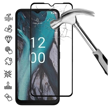 Nokia C22 Full Cover Tempered Glass Screen Protector - Black Edge