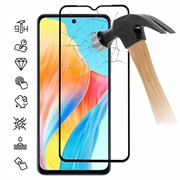 Oppo A58 4G Full Cover Tempered Glass Screen Protector - Black Edge