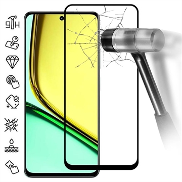 Realme C67 Full Cover Tempered Glass Screen Protector - Black Edge