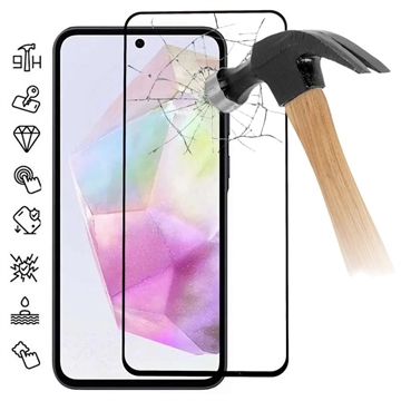 Samsung Galaxy A35 Full Cover Tempered Glass Screen Protector - Black Edge