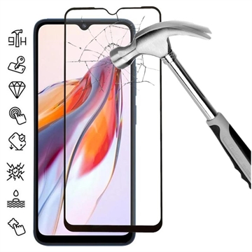 Xiaomi Redmi 12C Full Cover Tempered Glass Screen Protector - Black Edge