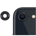 iPhone SE (2022)/SE (2020) Camera Lens Metal & Tempered Glass Protector - Black