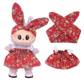 Garden-Party Dress & Headband Set for Labubu Mini Figure 17cm
