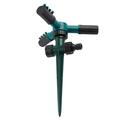 Garden Sprinkler Water Sprinkler Automatic 360-degree Rotating 3 Arms Sprayer Lawn Irrigation System with Plastic Ground Plug