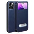 Dual View iPhone 14 Pro Max Flip Leather Case - Blue