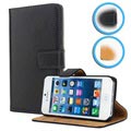 iPhone 5 / 5S / SE Wallet Leather Case - Black