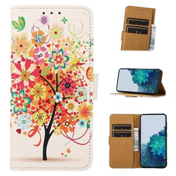 Glam Series Samsung Galaxy A14 Wallet Case - Flowering Tree / Colourful
