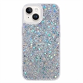 iPhone 15 Plus Glitter Flakes TPU Case - Silver
