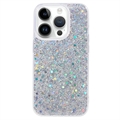iPhone 15 Pro Glitter Flakes TPU Case - Silver