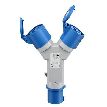 Goobay CEE Adapter - CEE Plug to 2x CEE Coupler - 16A, 3680W