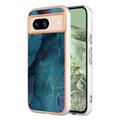 Google Pixel 8a Marble Pattern Electroplated IMD TPU Case - Green