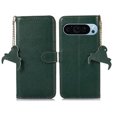 Google Pixel 9/9 Pro Wallet Leather Case with RFID - Green