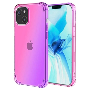 Gradient Shockproof iPhone 14 Plus TPU Case - Pink / Purple